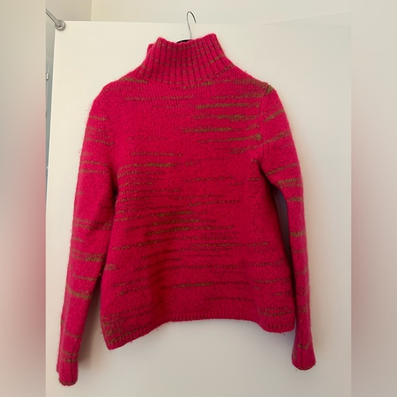 Banana Republic Pink Space Dye Italian Wool Blend Cowl Neck Sweater - Picture 2 of 2